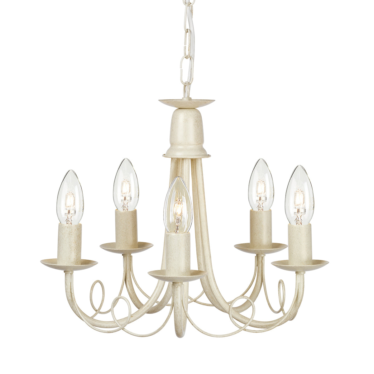 Minster 5-Light Ivory & Gold Chandelier