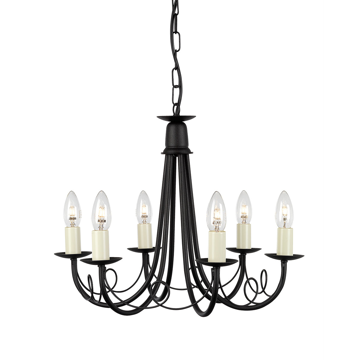 Minster 6-Light Black Chandelier