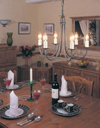 Minster 6-Light Black & Gold Chandelier