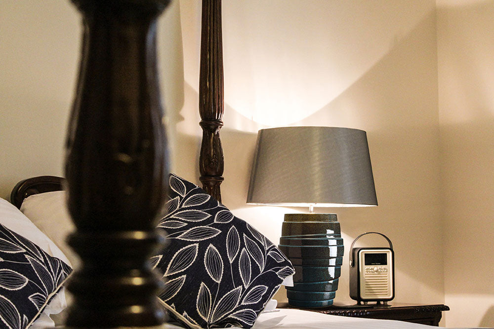 Neptune 1-Light Blue Reactive Glaze Table Lamp