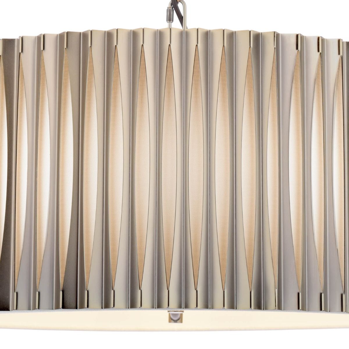 Netra 3 Light Pendant Satin Bronze and Ivory