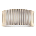 Netra 3 Light Flush Satin Bronze and Ivory