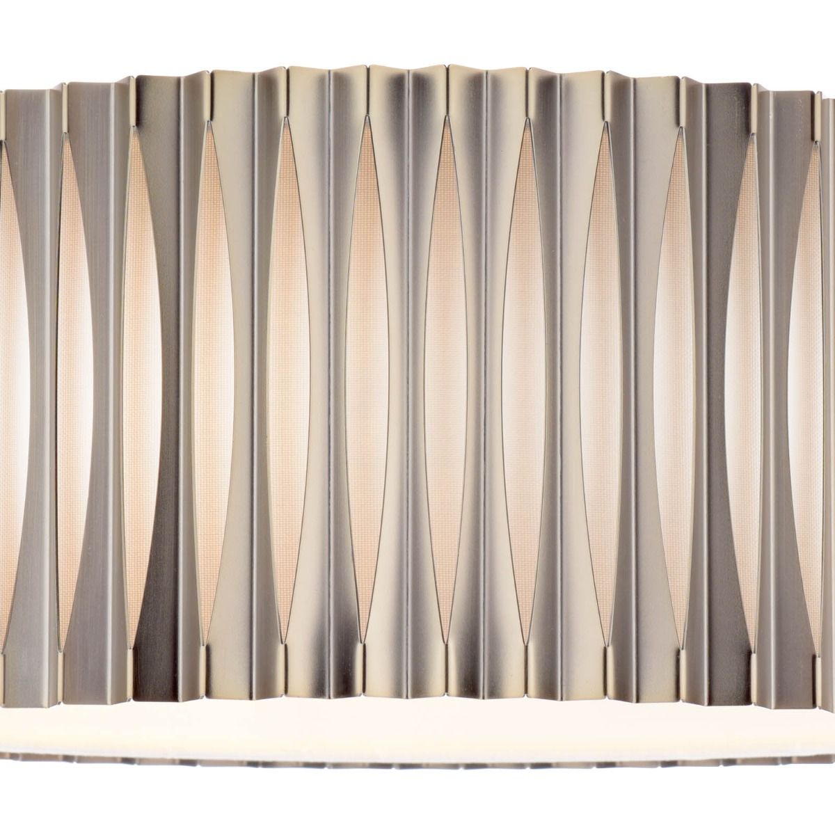 Netra 3 Light Flush Satin Bronze and Ivory