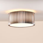 Netra 3 Light Flush Satin Bronze and Ivory