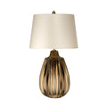 Newham Textured Bronze Table Lamp with Pearl Shade