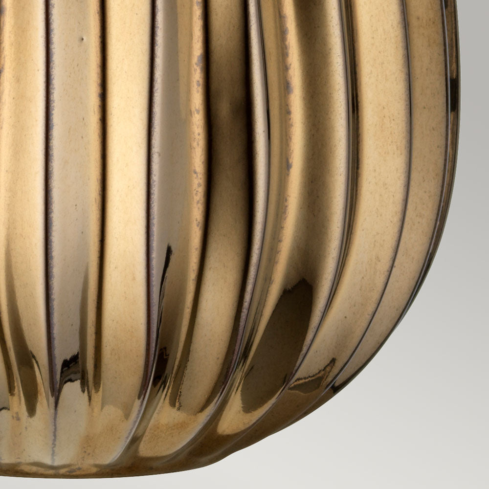 Newham Textured Bronze Table Lamp with Pearl Shade