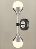 Nexus 2lt Wall Light matt black and satin nickel