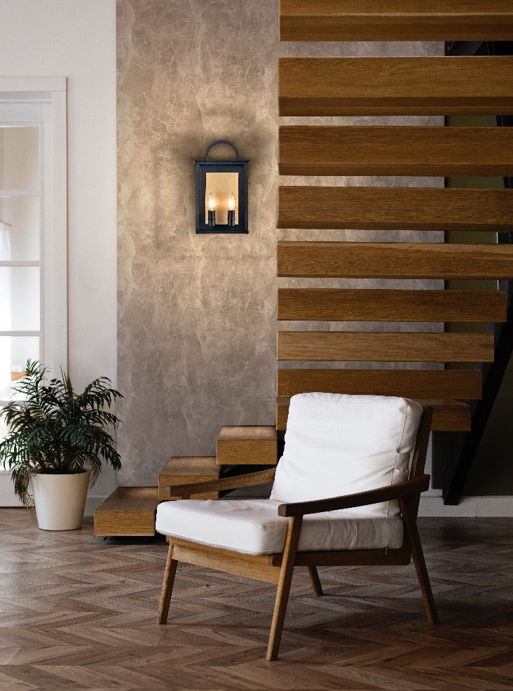 Nightingale 2lt Wall bracket H 360 matt black and aged brass