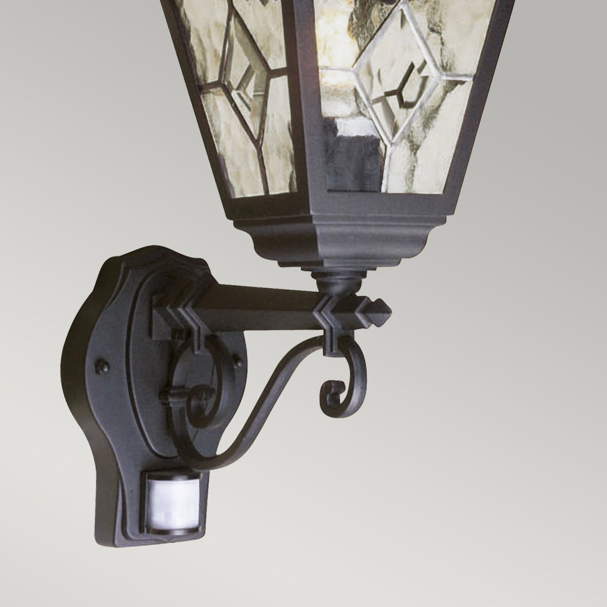 Norfolk Black Upward Wall Sconce with Motion Sensor