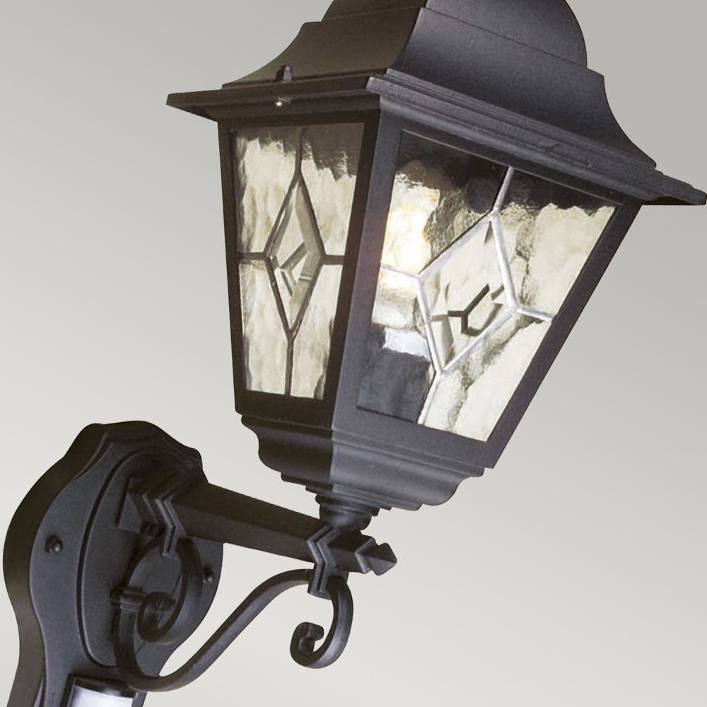 Norfolk Black Upward Wall Sconce with Motion Sensor