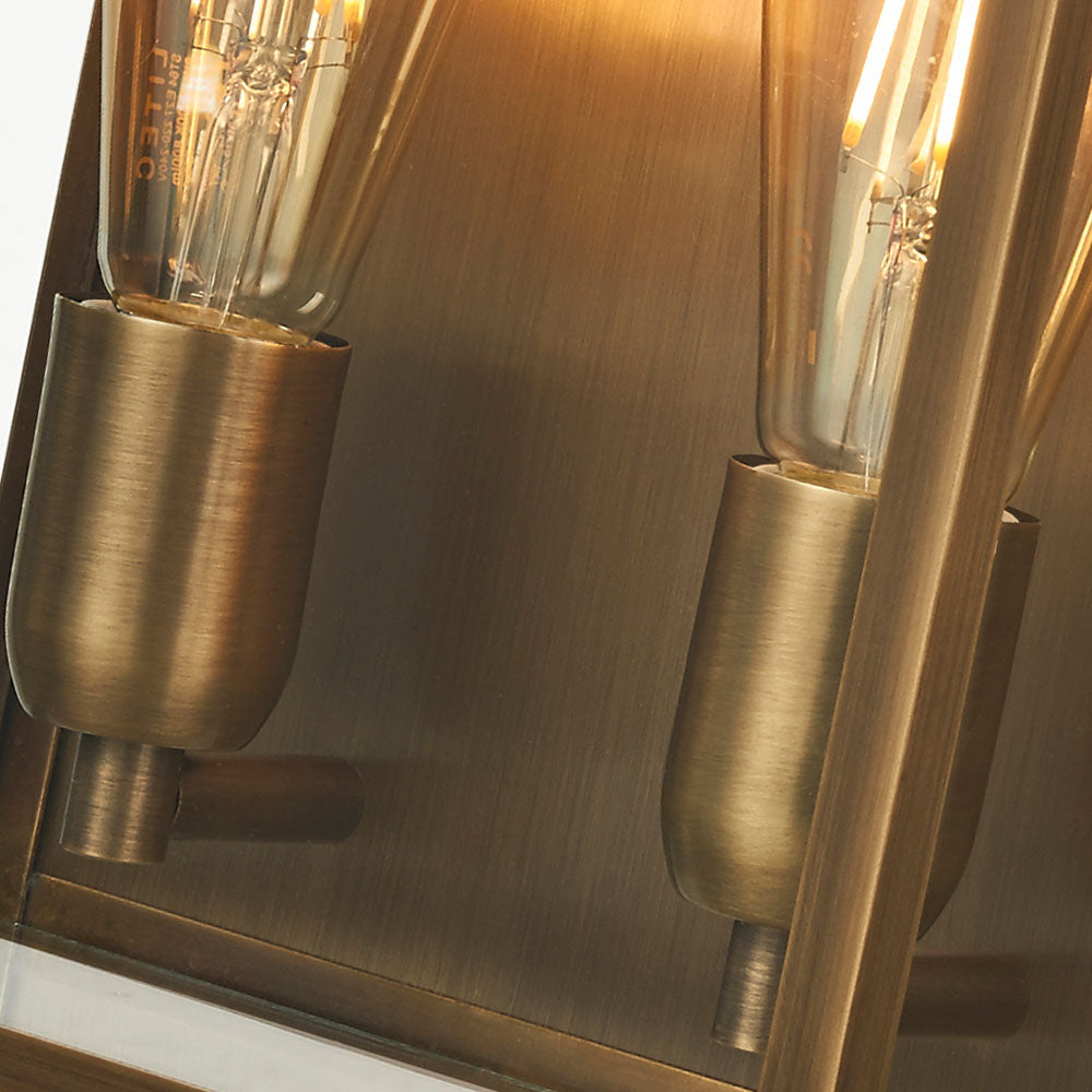 Large Aged Brass Outdoor Sconce - Old Bailey (2-Light)