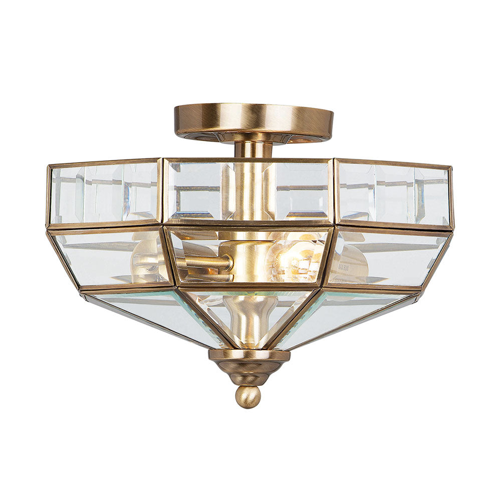 Aged Bronze Semi-Flush Ceiling Light (Low Ceiling) - Old Park