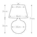 Ottoman 1 Light Table Lamp - Ivory shade