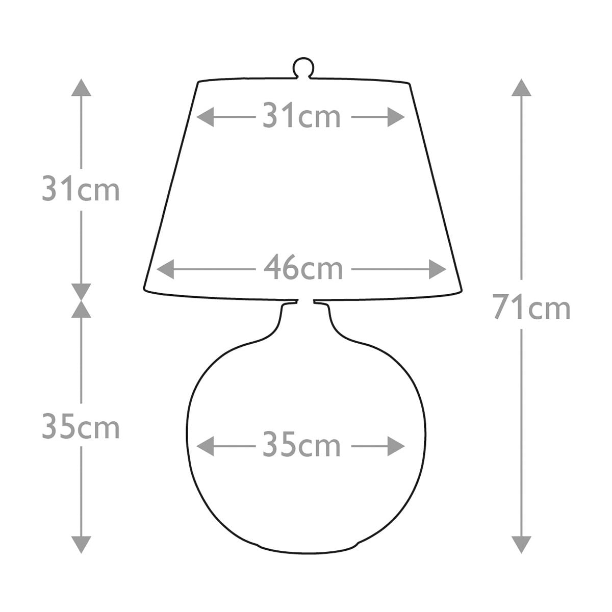 Ottoman 1 Light Table Lamp - Ivory shade