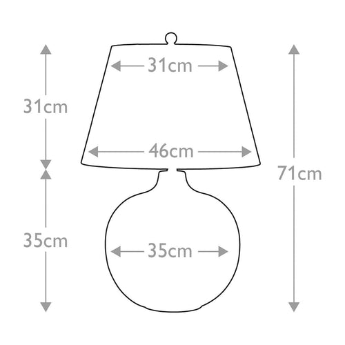 Ottoman 1 Light Table Lamp - Ivory shade