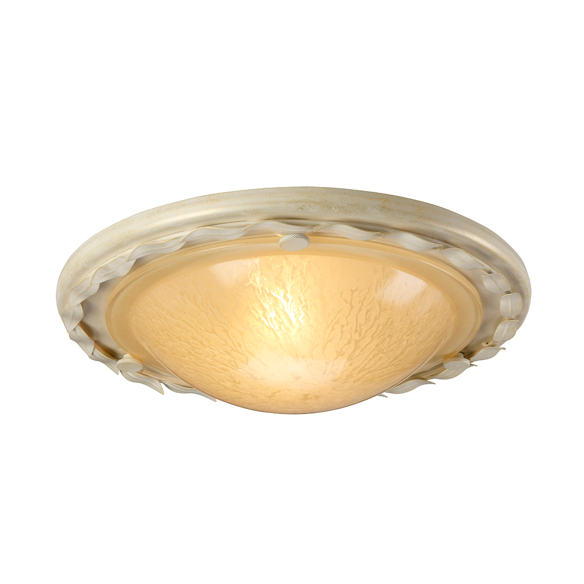 Olivia Ivory & Gold 1-Light Flush Mount
