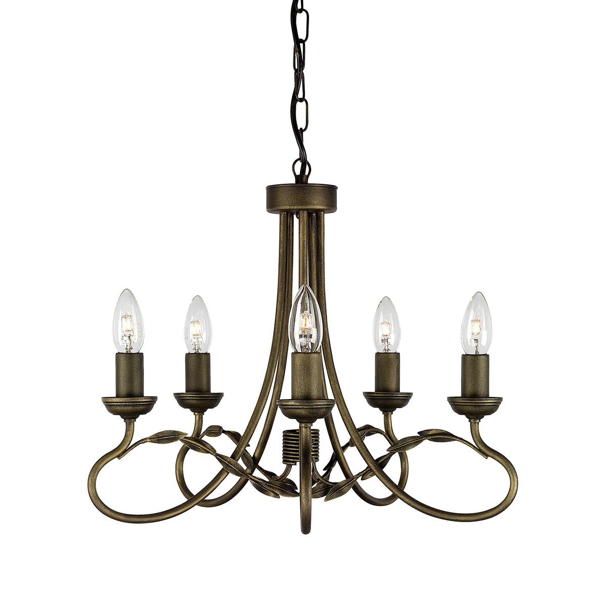 Olivia Chandelier - Black & Gold (5 Light)