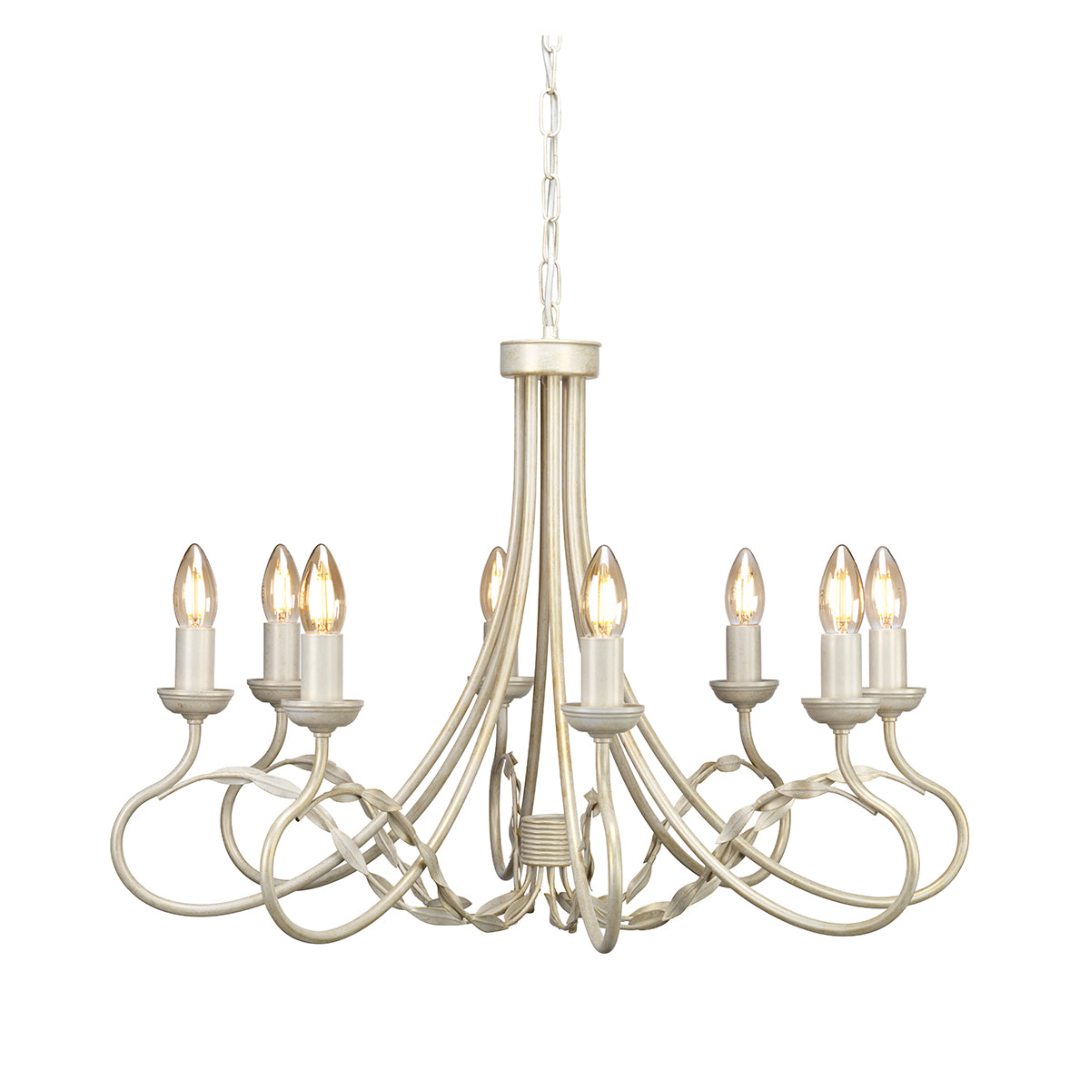 Olivia Chandelier - Ivory & Gold (8 Light)