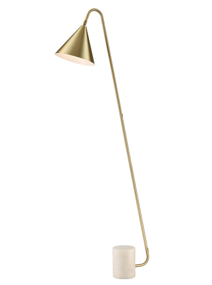 Paisley Satin Brass Floor Lamp