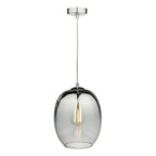 Modern mirrored glass pendant light with chrome detail
