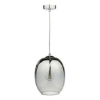 DAR Patrice Silver Ombre Glass Pendant Light Chrome