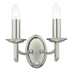 Patrinia 2 Light Switched Wall Light in Satin Nickel