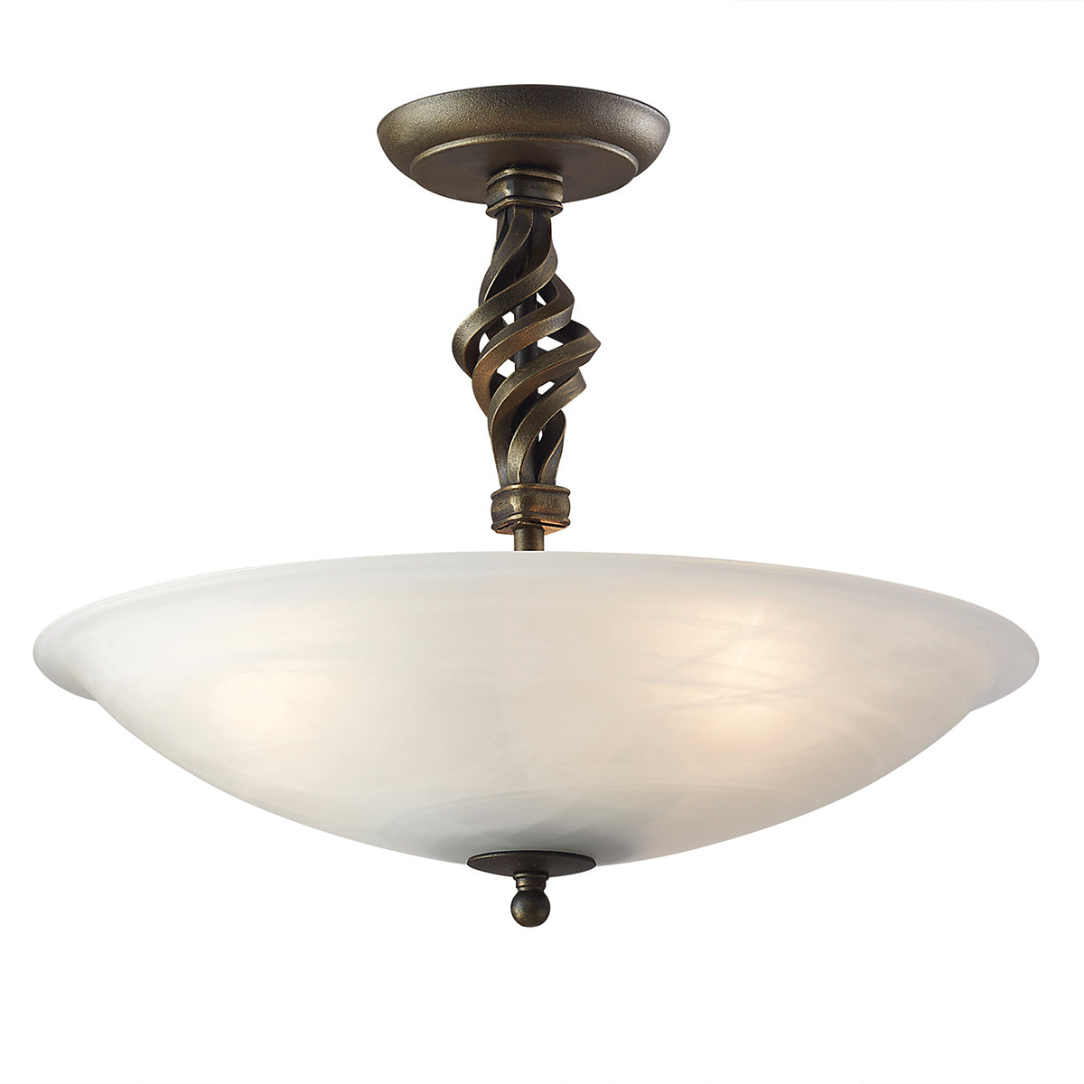 Pembroke Black & Gold 3-Light Semi-Flush Mount