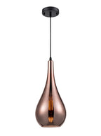 Droplet Copper Finish Glass Pendant