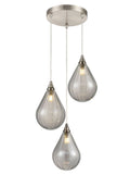Perry 3 Light Spreader in satin nickel with smoked glass
