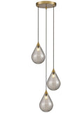 Perry 3 light Spreader in aged brass with smoked glass