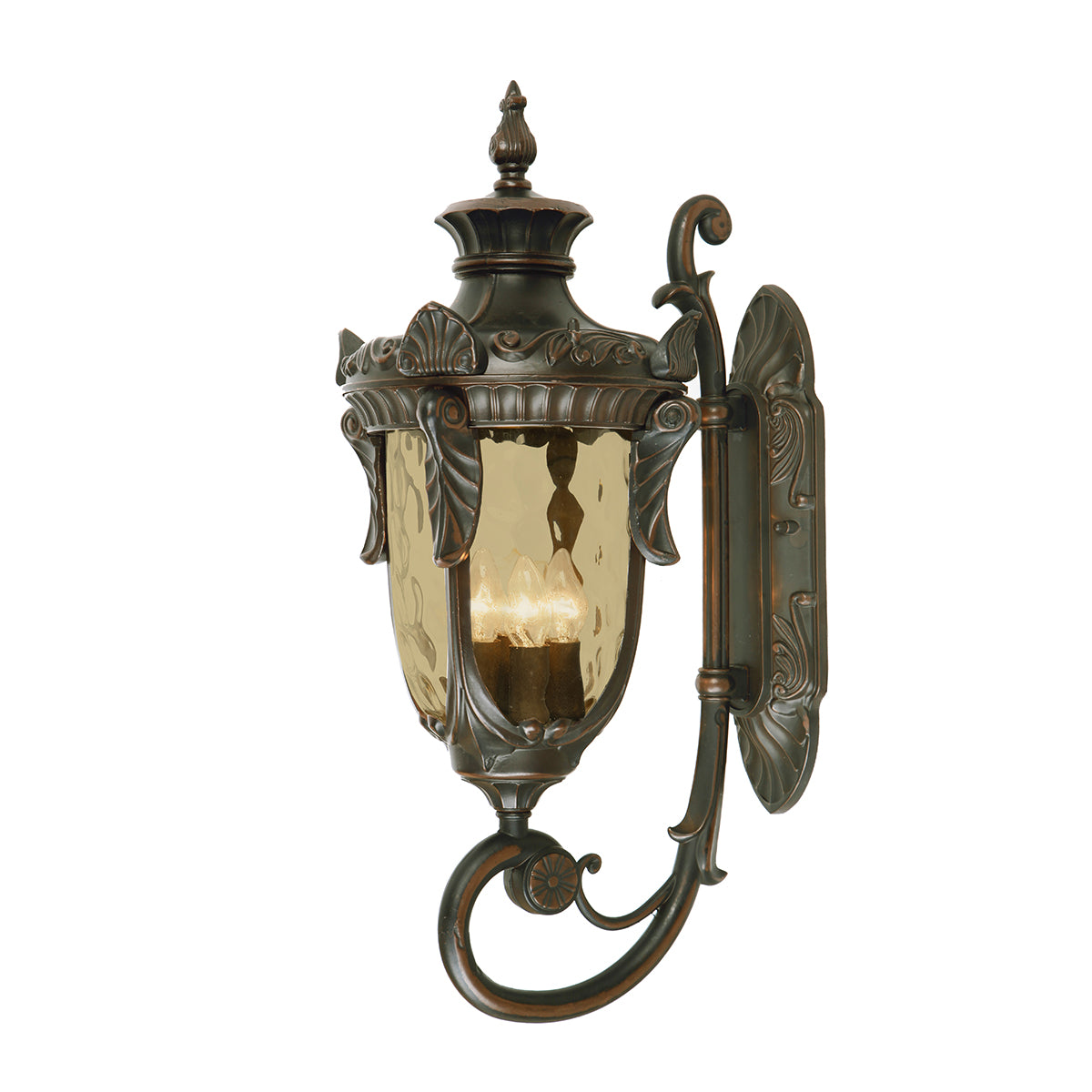Philadelphia Large Old Bronze 3-Light Wall Lantern