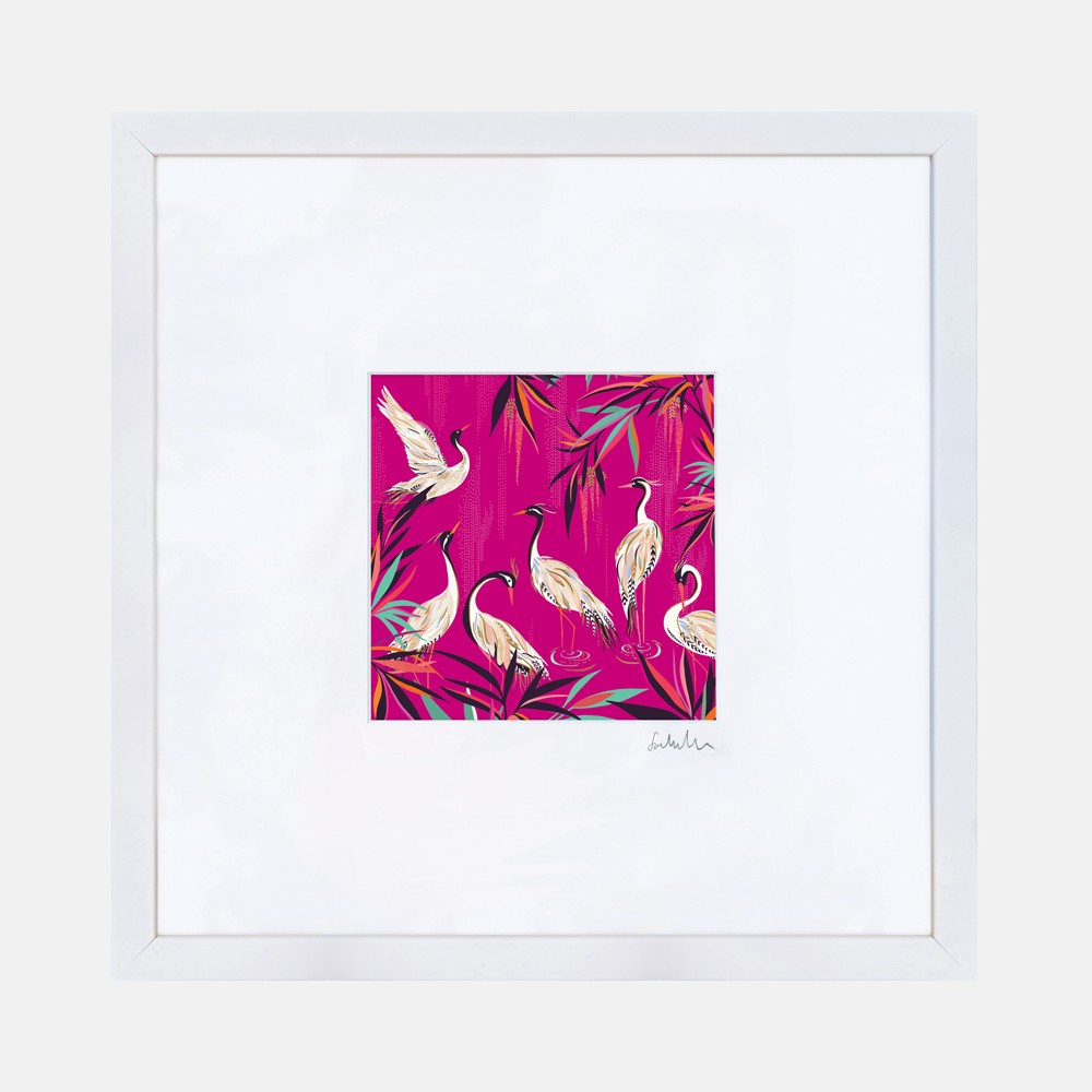 Pink Heron Small Wall Art