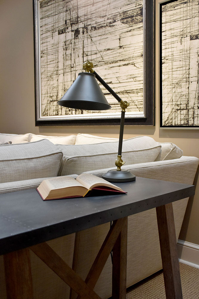 Provence Element Mini Table Lamp (Dark Grey/Aged Brass)