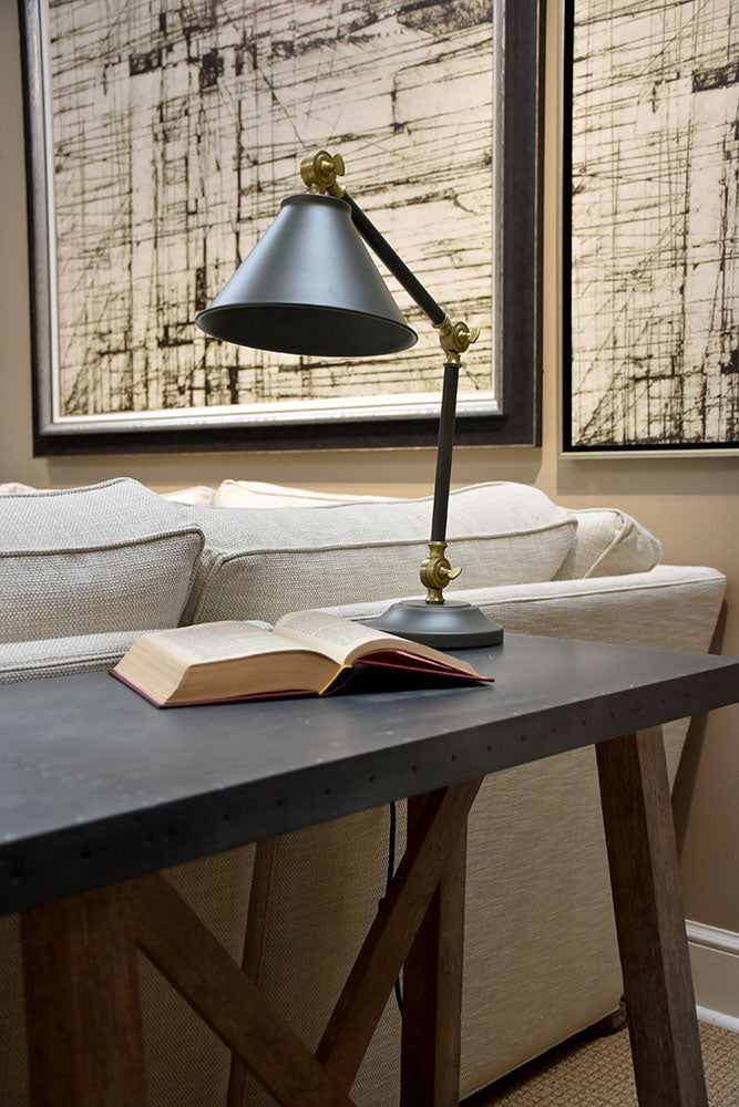 Provence Element Mini Table Lamp (Dark Grey/Aged Brass)