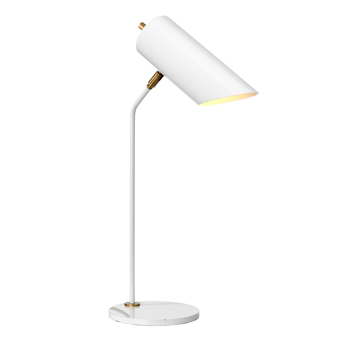 Quinto White 1-Light Table Lamp (Aged Brass)