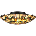Alcott 2-Light Flush Mount Ceiling Light (Mission Style with Green Accents)