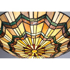 Alcott 2-Light Flush Mount Ceiling Light (Mission Style with Green Accents)