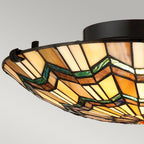 Alcott 2-Light Flush Mount Ceiling Light (Mission Style with Green Accents)