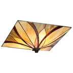 Asheville 2-Light Flush Mount Ceiling Light (Valiant Bronze & Classic Tiffany Shades)