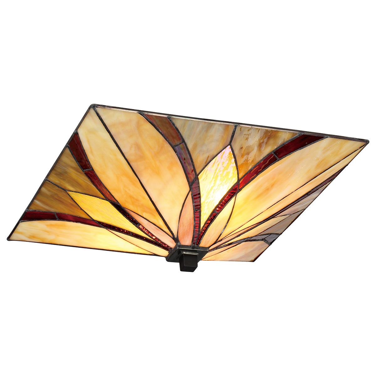 Asheville 2-Light Flush Mount Ceiling Light (Valiant Bronze & Classic Tiffany Shades)
