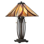 Asheville 2-Light Table Lamp (Classic Tiffany Style with Valiant Bronze Base)
