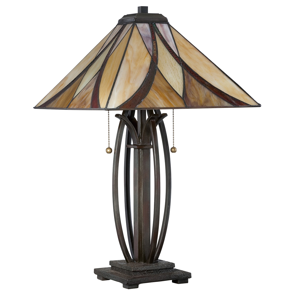 Asheville 2-Light Table Lamp (Classic Tiffany Style with Valiant Bronze Base)