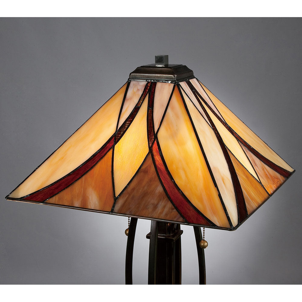 Asheville 2-Light Table Lamp (Classic Tiffany Style with Valiant Bronze Base)