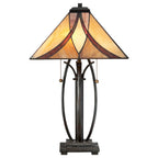 Asheville 2-Light Table Lamp (Classic Tiffany Style with Valiant Bronze Base)