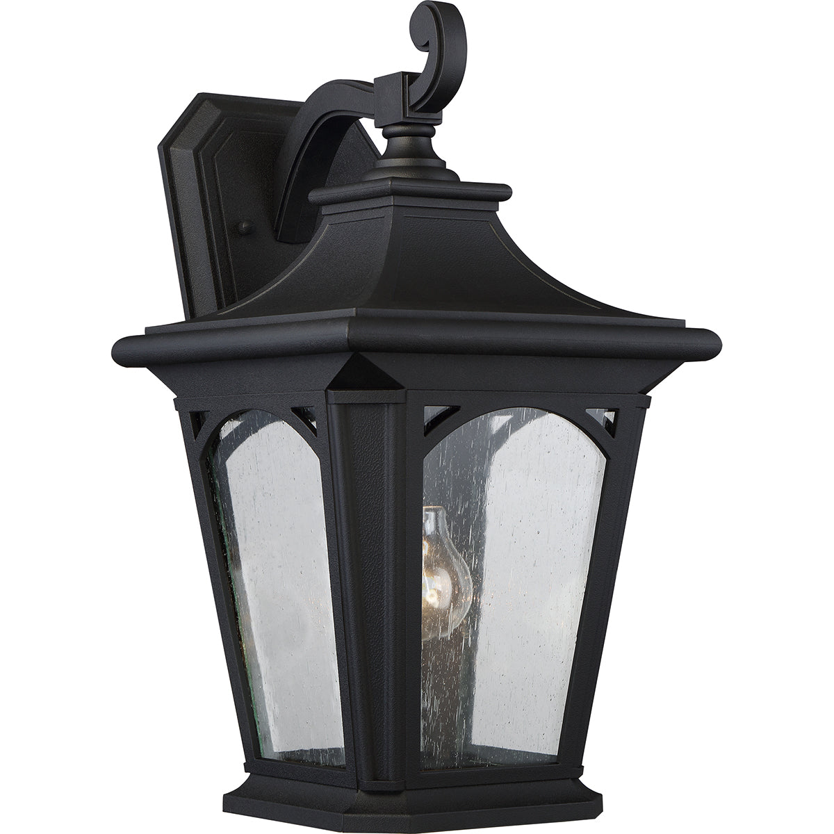 Bedford Large Outdoor Wall Lantern (Mystic Black & Clear Glass)