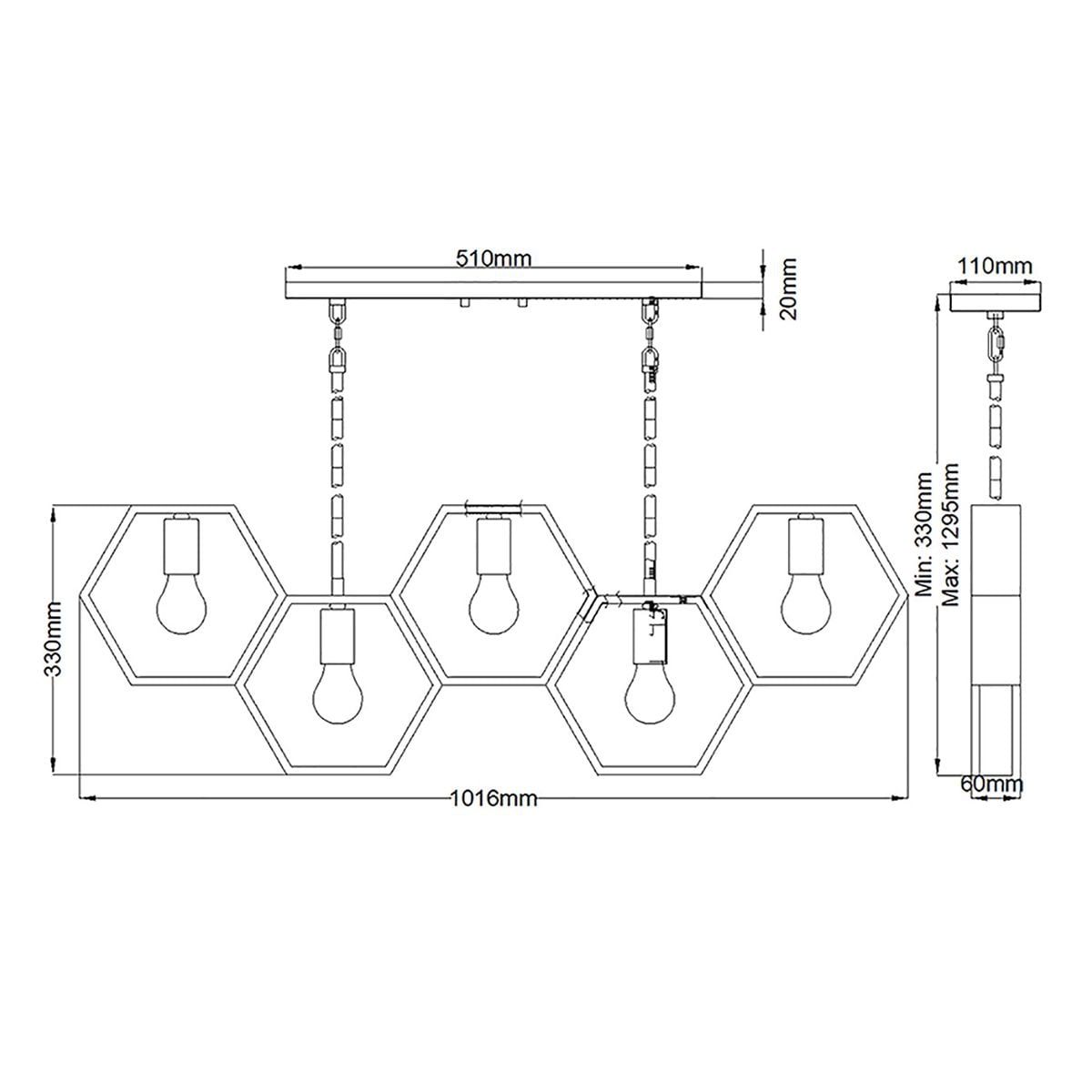 Bismarck 5 Light Linear Pendant