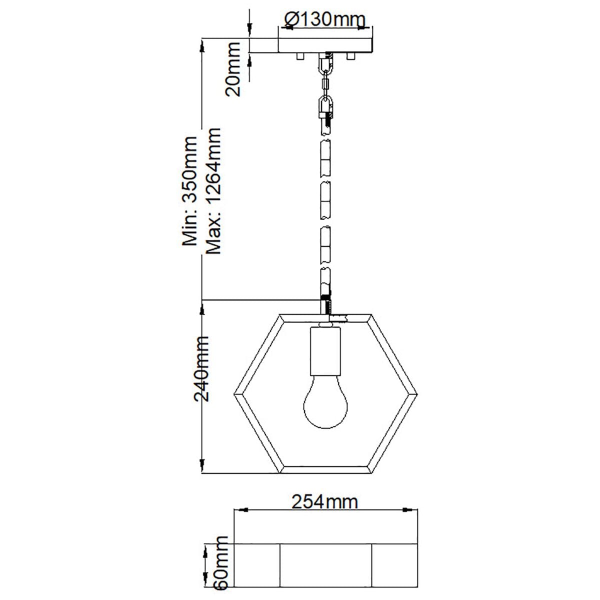 Bismarck 1 Light Mini Pendant