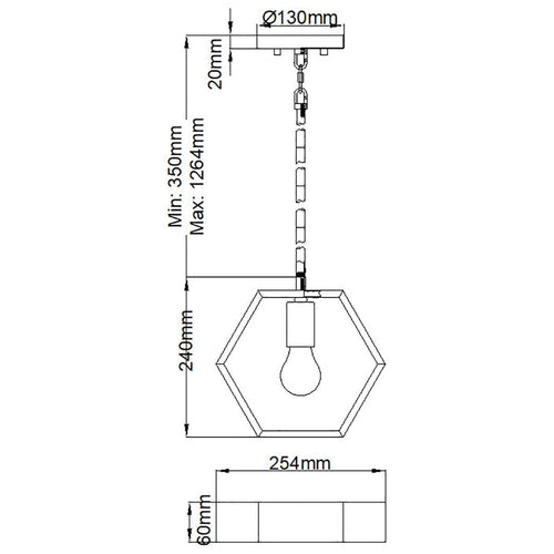 Bismarck 1 Light Mini Pendant