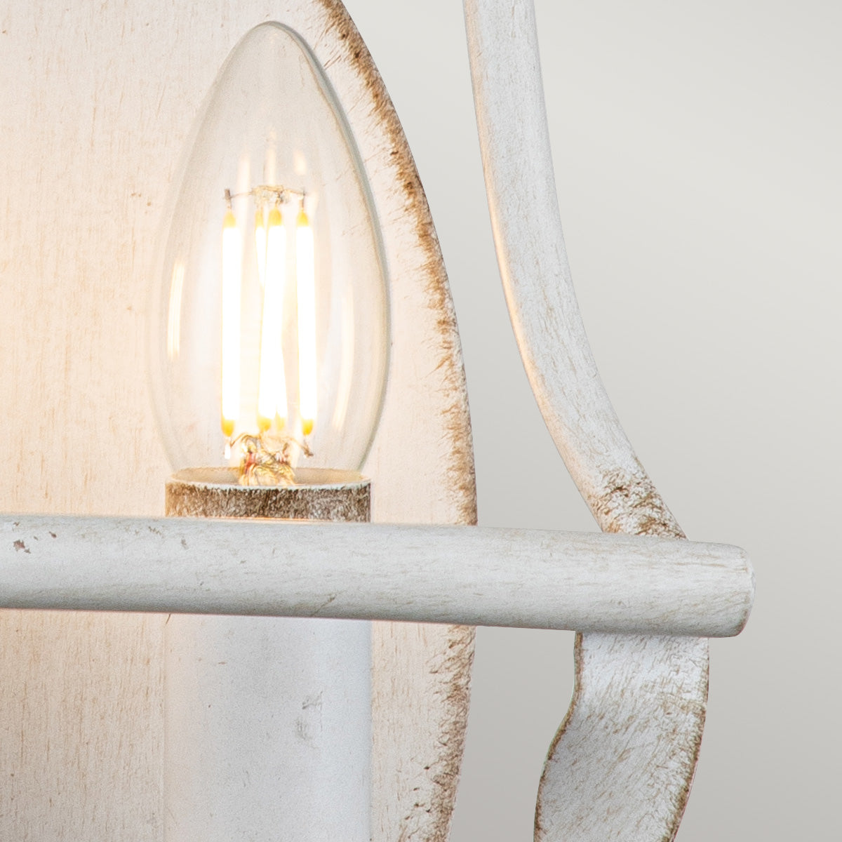 Bradbury 2-Light Antique White Wall Sconce (Fluted Steel Design)