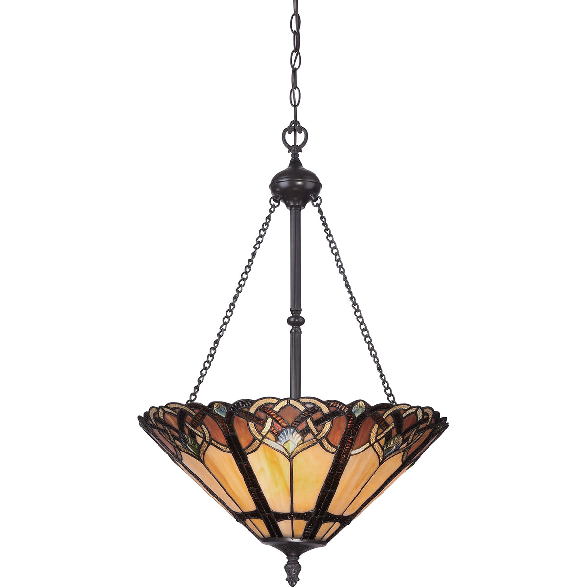Cambridge 3-Light Tiffany Style Pendant (Art Nouveau Design)